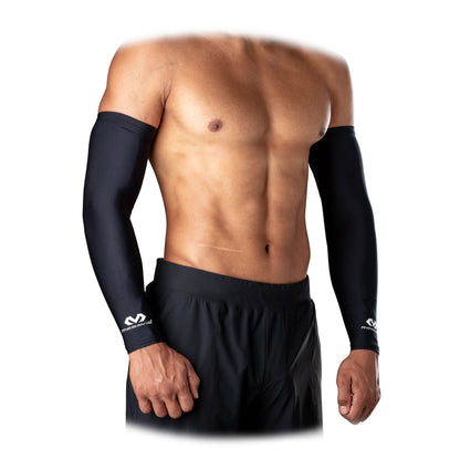 Sport Compression Arm Sleeves Pair, Black, Unisex, Adult, L/XL